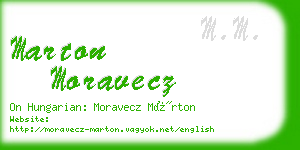 marton moravecz business card